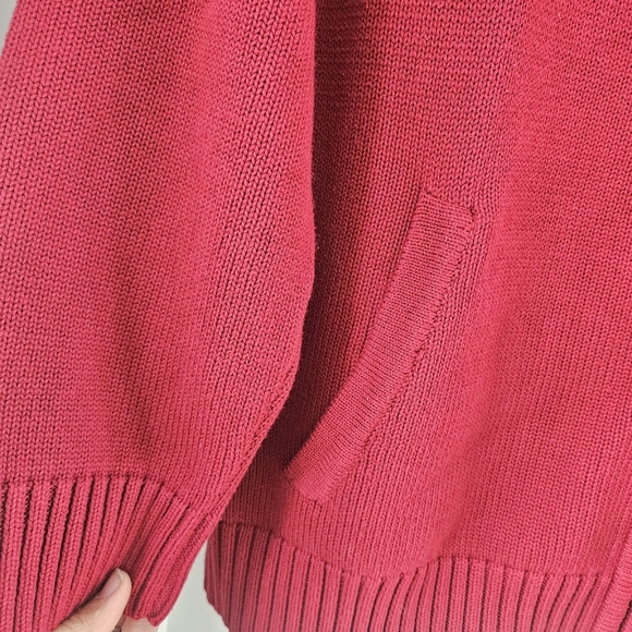L.L. Bean Red Zip Up Sweater - Picture 2 of 4